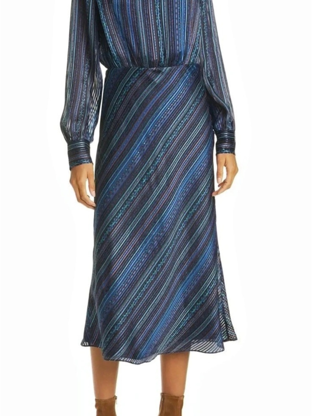 VERONICA BEARD Women's Dita Printed Devoré-satin Midi Dress